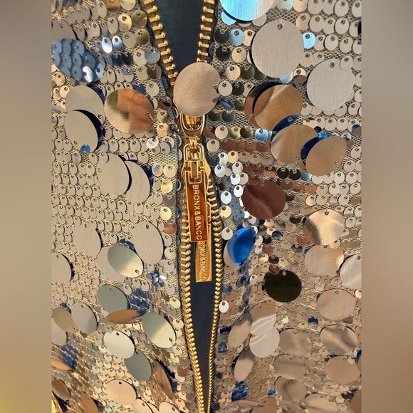 NWOT BRONX AND BANCO Allegra Ocean Blue Sequin Maxi Dress - Picture 14 of 16